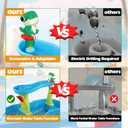 Dinosaur Water Table Pump - Rechargeable Water Pump for Water Table Accessories - Battery Powered Water Pump Continuous Flow 3 Hours Non-Stop Fun - Summer Outdoor Water Play Toys (Green)