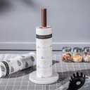 Kitchen Paper Holder, Paper Towel Holder 36 cm x 15 cm (Rose Gold), Stainless Steel Rose Gold Kitchen Roll Holder with White Marble Base
