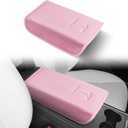 Center Console Leather Armrest Cover Designed for Tesla Model 3 2017-2023/Model Y 2020-2025,Center Console Accessories for Tesla Model 3/Y Interior Light Pink