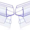 Lineshading 2 Pcs Glass Shower Door Seal Strip with Drip Rail for 1/4"(6mm) Glass, Length 27.5"/0.7m, Frameless Glassdoor Sweep Stop Shower Leaking