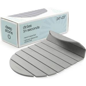 Foldable Stone Bath Mat Large  24’’ x 15’’ Natural Diatomaceous Earth Bath Mat Stone Absorbing  Fast Drying Stone Mat Bathroom  Large Bath Stone Mat for Bathroom Floor  Graphite Color