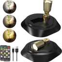 LEASTYLE LED Wireless Spotlights with Remote Magnetic Rechargeable Spot Lights Indoor with 3000K/4000K/6000K Timer Dimmable Battery Operated Spotlight for Plant Painting Artwork,2 Pack (3CCT Black+Gold)