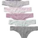 Wealurre Women's Cotton Thong Breathable Panties Low Rise Underwear (Large)