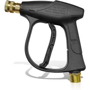 High-Pressure Car Washer Gun 4350 PSI Max, Power Washer Short Gun with 1/4" Outlet Quick Connect, M22-14 Thread Auto Cleaning Sprayer Gun Tool for Car Washing (Washer Gun)