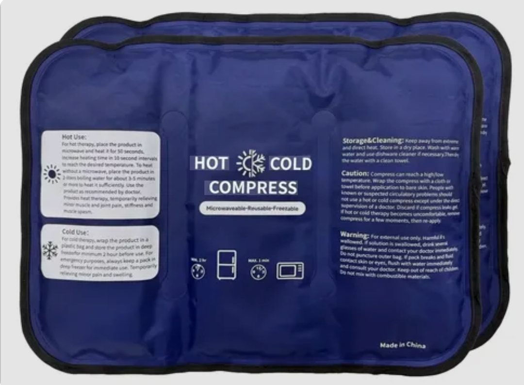 Hot & Cold Compress, 
Gel Ice Pack for Injuries Reusable Gel - Hot & Cold Pack Compress Flexible Soft Gel Ice Pack for Back, Shoulder, Elbow, Hip, Knee Pain Relief Therapy for Swelling & Bruising