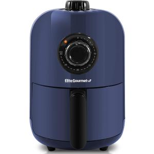 Elite Gourmet EAF1121BG Personal 1.1 Qt. Compact Space Saving Electric Hot Air Fryer Oil-Less Healthy Cooker, Timer & Temperature Controls, 1000W (Blue Gray)