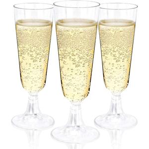 Plastic Champagne Flutes 40 Pack, 5.5 Oz Clear Disposable Plastic Champagne Glasses, Wine Glasses Cups for Wedding Celebration Birthday Party Valentines Wine Tasting New Years Eve Party Supplies