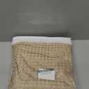 MIYE Pleated Waffle Weave Bed Skirt, Tailored Dust Ruffle 12 Inch Drop Easy Fit, Machine Washable,No Split Corners (Beige, Twin - 12" Drop)