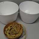 ZMTECH 8 Inch Hanging Planters for Indoor Outdoor Plants, 2 Pack Self Watering Hanging Plant Pots with Drainage Holes and Removable Saucer, Plastic Flower Hanging Pots with Watering Lip (White)