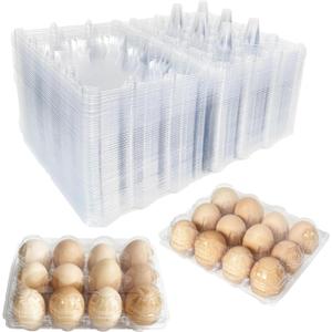 YSJFNVUI 50-Pack of 12-Count Plastic Egg Cartons  Bulk Clear Reusable Egg Containers Holds Chicken Eggs | Egg Cartons Cheap Bulk, Eggs 12 Count,Suitable for farms, markets and families.