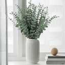 RECUTMS 36PCS Eucalyptus Leaves Stems 15Inch Artificial Green Leaf Branches Plant Bundle for Indoor Outdoor Home Office Wedding Centerpiece Flower Bouquet Floral Arrangement Table Farmhouse Decoration