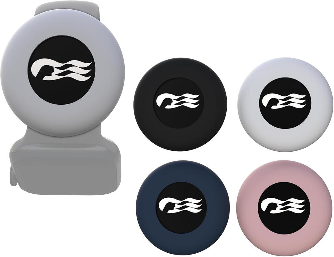 [4 Pack] Princess Ocean Medallion Watch Adapters - Silicone Cruise Accessories Holder for Carnival Ocean Medallion (2024, 2025, 2026), Fits Watch Wristbands - Black, White, Pink, Dark Blue