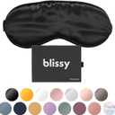 Blissy Silk Sleep Mask - Eye Sleeping Mask for Women & Men for Total Blackout - 100% Pure Mulberry Silk, 22 Momme 6a Fibers - Blindfold Sleep Mask Side Sleeper Eye Cover