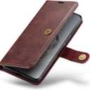 Asuwish Phone Case for OnePlus 12 5G Wallet Magnetic Detachable Cell Cover with Tempered Glass Screen Protector Flip Card Holder Slot One+ 1plus12 2024 Women Men Girls Purse Mobile Accessories Red