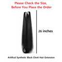 VAMA Fashion Natural Soft Synthetic Nylon Ponytail Extension Straight Wrap Around Thick False Hair Extension, Parandi Artificial Choti Hair For Jada Kuchulu Gantalu Set For Women (Black 26 Inches)