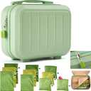 Chunful Adult Game Toy Storage Box Case with 9 Pcs 3 Sizes Discreet Toy Storage Bags Reusable Lockable Organizer Container with Lock Private for Women Men Gift Travel Home(Green)