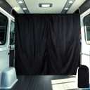 71 x 63 Van Privacy Curtain in Cab or Rear Light Blocking Cab Divider Curtains Campervan Kit for Van RV Truck for Travel Nap Camping, Black