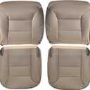 Driver and Passenger Bottom and Top Seat Covers Replacement Leather Med Tan Compatible with Chevy Silverado Tahoe Suburban GMC Sierra Yukon 1995 1996 1997 1998 1999
