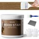Wood Stain, 32 Oz Water Based Wood Stain and Sealer in One - No Priming, No Top Coat Required, Fast Drying|Low Odor|Non-Toxic, Perfect for Indoor and Outdoor Furniture (Natural with Tools)