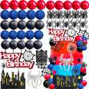 48Pcs Superhero Birthday Cake Decoration Superhero Party Favors Cupcake Cake Decoration Spider Cake Decoration (Blue 2)