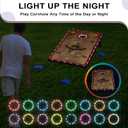 LED Cornhole Board Set, 4'x2' Cornhole Boards Game Set, Corn Hole Outdoor Game, Western Theme with Light-Up Border, 8 Bean Bags, Remote Control, Carrying Case for Backyard, Beach, Lawn
