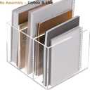 YUXUN Acrylic Desk File Organizer - 3 Section Vertical File Folder Rack, Clear Desktop Sorter for Home/Office/Classroom, Holds Magazines, Binders, Notebooks, Envelopes & Documents