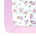 Pack and Play Sheets Girl, 2 Pack Mini Crib Sheets, Stretchy Playard Fitted Sheet, Compatible with Graco Pack n Play, Soft and Breathable Material, Floral
