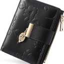 yiijay Small Wallet Women RFID Blocking Leather Bifold Wallet Credit Card Holder for Women Ladies Compact Wallet Mini Purse With Zipper Pocket