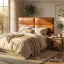Xuhal 47.2 x 19.6 in Peel and Stick Twin Headboard, 4 Panels, Oak, 9.84" x 23.62"