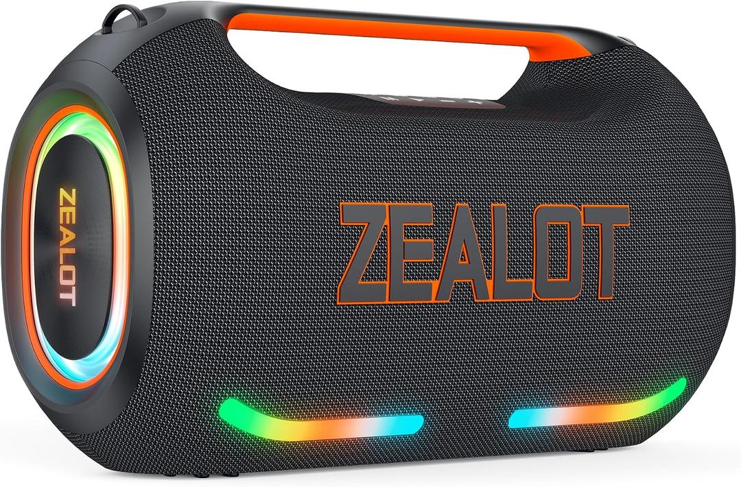 ZEALOT Upgrade 350W Max Loud Wireless Outdoor Bluetooth Speaker, OTG, Custom Sound APP, Dual Pairing, XBass, 48000mAh, Outdoor Waterproof Speaker for Beach, Live Stream, Travel and Party