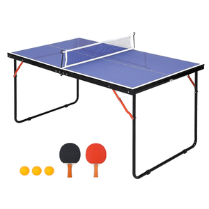 Ping Pong Table, Two Paddles, Net, And Ping Pong Balls, 53 1/2" W x 73 3/4" L,