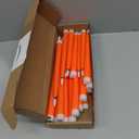 Rossesay 24 Pcs Flameless LED Taper Candles Battery Operated Candles 8.58'', 9.69'', 10.98'', 12.91'', 12.8'' Flameless Candlesticks Flickering for Halloween Christmas Church Wedding(Orange)