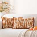 a moment Throw Pillow Covers 20x12 Inch Set of 2, Soft Textured Decorative Tie-Dye Style Cushion Covers, Modern Boho Farmhouse Home Decor Pillow Cases for Couch, Bed, Living Room,Burnt Orange