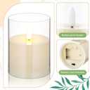 Yunlly 20 Pcs Rose Candle Rings with Flameless Candles Sets, Artificial Flower Eucalyptus Wedding Centerpiece 3 Inch Pillar Candleholders Wreaths for Wedding Party Mother's Day (White)