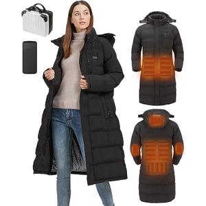 Windpost Heated Jackets for Women, Womens Heated Jacket 8 Heating Zones with 10000mAh Battery Pack, Heated Coats for Women, Size: Small