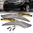 LED Fog Light,Daytime Running Fog Light Assembly,Amber/White/Blue DRL Fog Light Replacement fit for Toyota Corolla L LE XLE Hybrid 2020 2021 2022,Front Bumper Fog Lamp W/Wiring Harness,2PCS