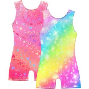 Gymnastics Leotards for Girls Toddler Biketard Unitard Tumbling Outfits