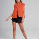 Gacaky Women's Puffer Vest Sleeveless Button Down Outerwear Warm Quilted Lightweight Down Winter Jackets Coats (S)