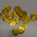 Chivao 250 Pcs Coins Plastic Treasure Pirate Coins Toy Carnival St. Patrick's Day Party Favors Fake Toy Pirate Party Decoration Birthday Adventure Themed Supplies(Gold)