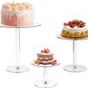 Acrylic Cake Stand Set of 3 Clear Round Cake Stands for Dessert Table Clear Cupcake Stand, Dessert Cupcake Pastry Candy Display Riser for Birthday Party Wedding Event