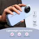 Wireless Portable Charger for Samsung, 5000mAh Ultra Slim Power Bank with Innovative Electric Suction Cup, Compatible with iPhone and Android Cell Phone, Support 22.5W USB-C PD Fast Charging, Blue