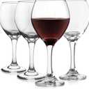 Libbey Classic Red Wine Glasses Set of 4, Dishwasher Safe, Rounded Rim Stemmed Wine Glasses, Perfect Wine Glasses Gift Set for Weddings, 13.5 Ounce (Clear)