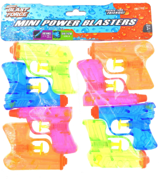 8 Pack- 4 Banzai Blast Force Mini Power Blaster Squirt Gun Kids Toy