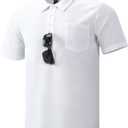 Haimont Men's Polo Shirts with Pocket Short Sleeve Quick Dry Moisture Wicking Golf Shirts Business Casual Work Polos (Large)