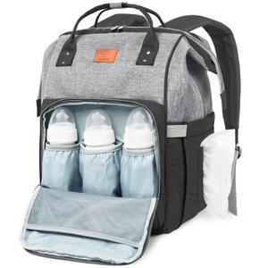 KeaBabies Baby Diaper Bag Backpack - Large Baby Bag for Boys, Girls, Waterproof Multi Function Travel Diaper Backpack with Changing Pad, Durable Travel Essentials for Moms and Dads (Graphite)