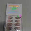 BTArtbox French Tip Press On Nails - Sparkle Bow, Lamp-Curable Short Almond Press On Nails with Glue and Adhesive Tabs for Women in 16 Sizes - 32 Soft Gel Glue On Nails Kit