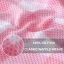 Homaxy Kitchen Towels and Dishcloths Set, 12 x 12 and 13 x 28 Inches, Set of 12 100% Cotton Waffle Weave Check Plaid Kitchen Dish Towels, Super Soft and Absorbent Dish Cloths, White & Pink