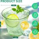 150 Pack Clear Plastic Cups 9 oz Green Plastic Cups for Cocktail Fancy Disposable Cup for Party Stemless Wine Glasses for Party Wedding Graduation