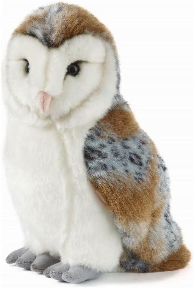 Living Nature Large Barn Owl Stuffed Animal | Fluffy Owl | Soft Toy Gift for Kids | 10 inches (youth large / 11-13)