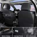 Huidasource Wrangler JK Seat Cover 4 Door, Waterproof Leather Custom Car Seat Cover, Front&Rear Seat Cushion Protector Fit for Jeep Wrangler JK 4-Door Sahara Sport Rubicon 2007-2017(Full Set/Black)
